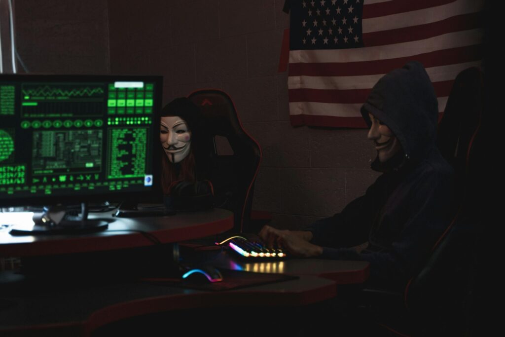 Hacker with computer