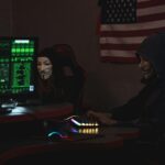 Hacker with computer