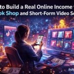 creator building real online income using TikTok Shop and short-form video selling in a high-tech digital environment